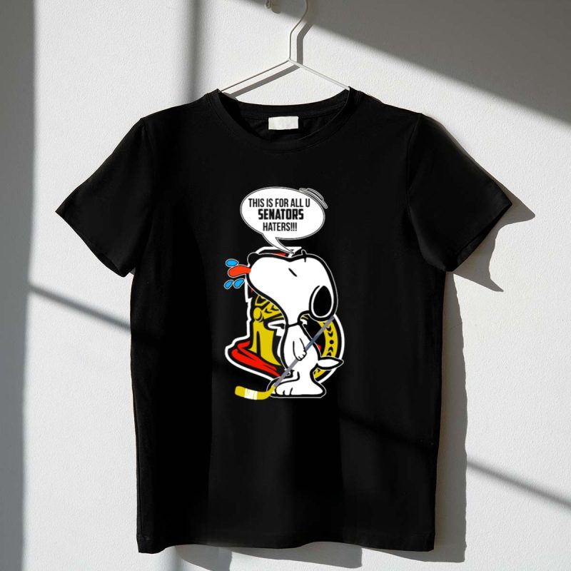 Snoopy With Ottawa Senators Logo This Is For All U Senators Haters Cartoon Hockey 1 T Shirt.jpg