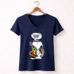Snoopy with Ottawa Senators Logo This Is for All U Senators Haters Cartoon Hockey 5 Womens V Neck.jpg