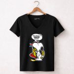 Snoopy with Ottawa Senators Logo This Is for All U Senators Haters Cartoon Hockey 7 Womens V Neck.jpg