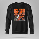 Snoopy x Woodstock driving motorcycle lets go Baltimore Orioles 9 Sweatshirt
