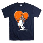 Snp CLEVELAND BROWNS Snoopy Hugging Heart Football Helmet T Shirt 7