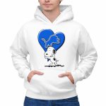 Snp DETROIT LIONS Blue Heart Snoopy Hugging Lion 2 Hoodie