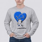 Snp DETROIT LIONS Blue Heart Snoopy Hugging Lion 6 Long Sleeves