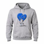 Snp DETROIT LIONS Blue Heart Snoopy Hugging Lion 8 Hoodie