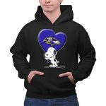Snp V1 Baltimore Ravens Heart And Snoopy Hug 2 Hoodie