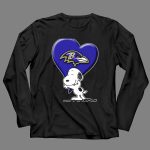 Snp V1 Baltimore Ravens Heart And Snoopy Hug 4 Long Sleeves