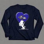 Snp V1 Baltimore Ravens Heart And Snoopy Hug 6 Long Sleeves
