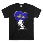 Snp V1 Baltimore Ravens Heart And Snoopy Hug T Shirt 6