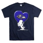 Snp V1 Baltimore Ravens Heart And Snoopy Hug T Shirt 7