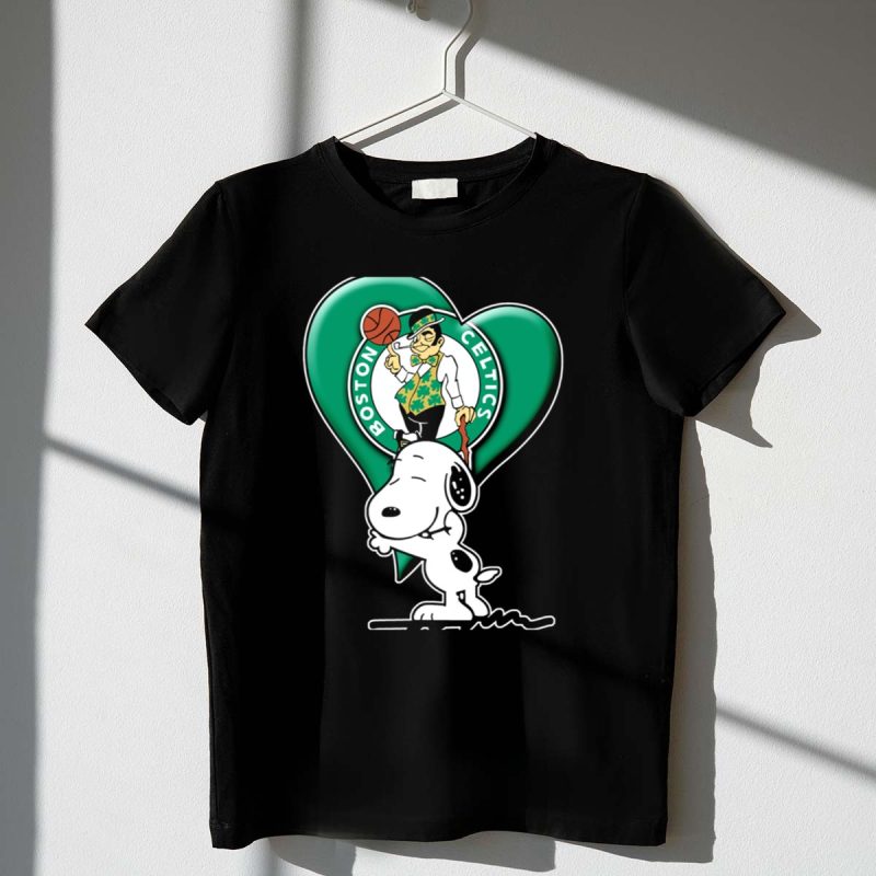 Snp V1 Boston Celtics Heart With Snoopy 1 T Shirt