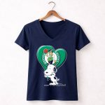 Snp V1 Boston Celtics Heart With Snoopy 5 Womens V Neck
