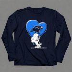 Snp V1 Carolina Panthers Love Snoopy Hugging Blue Heart 6 Long Sleeves