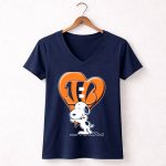 Snp V1 Cincinnati Bengals Snoopy Heart 5 Womens V Neck