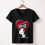 Snp V1 Cleveland Cavaliers Heart Basketball Snoopy Hugging 6 Womens V Neck