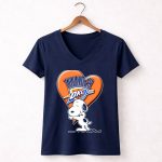 Snp V1 Oklahoma City Thunder Okc Snoopy Heart 5 Womens V Neck