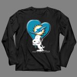 Snp V1 Snoopy Miami Dolphins Heart Hug 4 Long Sleeves