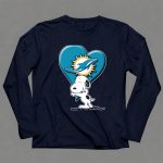 Snp V1 Snoopy Miami Dolphins Heart Hug 6 Long Sleeves