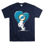 Snp V1 Snoopy Miami Dolphins Heart Hug T Shirt 7