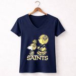 Snpfootball New Orleans Saints Peanuts Snoopy Woodstock Football Helmets 5 Womens V Neck