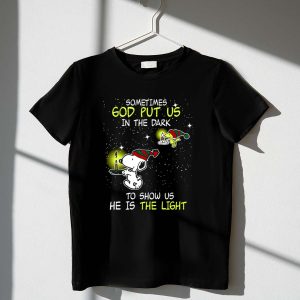 Sometimes God Put Us in the Dark He Is the Light Snoopy and Woodstock Candles T Shirt 1 1.jpg