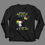 Sometimes God Put Us in the Dark He Is the Light Snoopy and Woodstock Candles T Shirt 4 1.jpg
