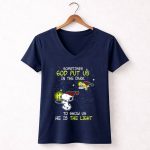 Sometimes God Put Us in the Dark He Is the Light Snoopy and Woodstock Candles T Shirt 5 1.jpg