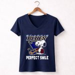 St Louis Blues Snoopy Perfect Smile 5 Womens V Neck.jpg