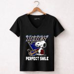 St Louis Blues Snoopy Perfect Smile 7 Womens V Neck.jpg