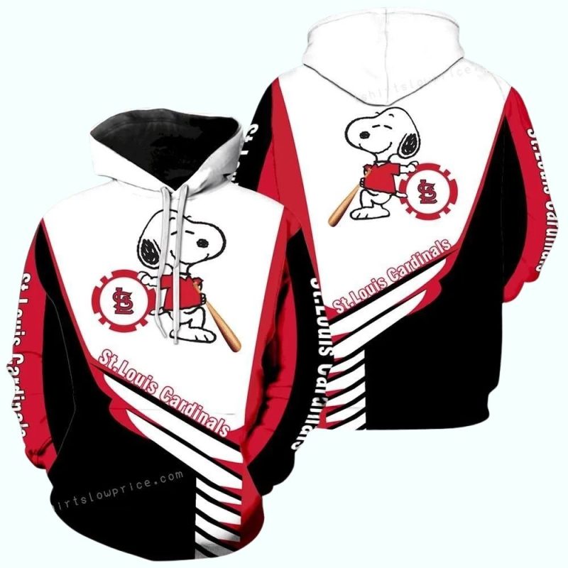 St Louis Cardinals Snoopy Baseball All Over Print Hoodie 1.Jpg