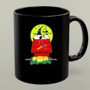 St Louis Cardinals Snoopy Woodstock Halloween Moon Pumpkins 1 mug.jpg