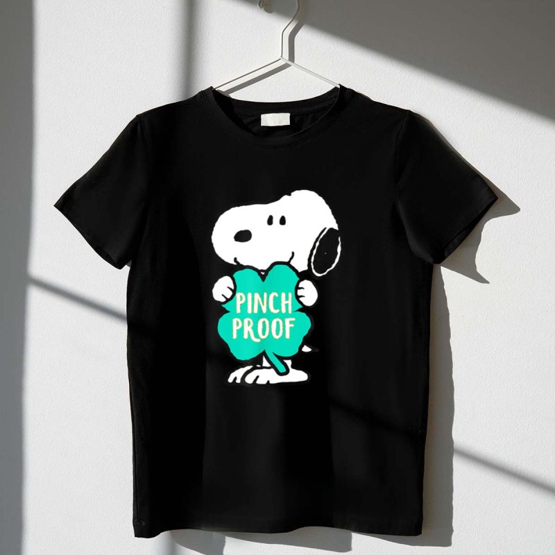 St Patricks Day Snoopy Pinch Proof With Shamrock 1 T Shirt