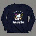 Stay Home and Listen to Freddie Mercury with Snoopy Mask and Headphones 6 Long Sleeves.jpg