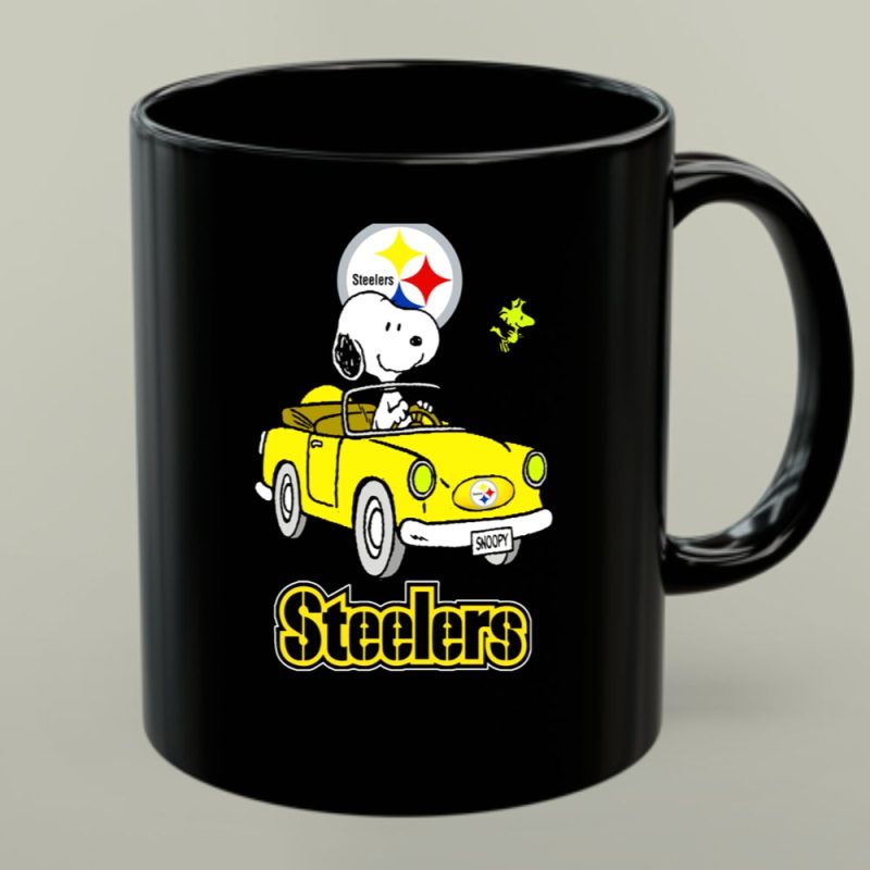 Steelers Snoopy Driving With Woodstock In Yellow Car 1 Mug.jpg
