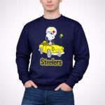 Steelers Snoopy Driving with Woodstock in Yellow Car 3 Sweatshirt