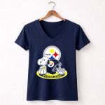 Steelers Snoopy Pittsburgh Helmet Nfl Peanuts Football Combination 5 Womens V Neck