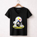 Steelers Snoopy Pittsburgh Helmet Nfl Peanuts Football Combination 7 Womens V Neck