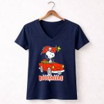 Tampa Bay Buccaneers Snoopy Driving Peanuts Woodstock Car Football Fan 5 Womens V Neck
