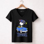 Tennessee Titans Snoopy Driving Woodstock Ride 7 Womens V Neck