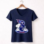 Tennessee Titans Snoopy Football Mascot 5 Womens V Neck