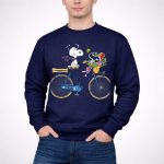 Texans Snoopy Bike Ride with Houston Logo and Flowers 3 Sweatshirt