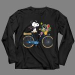 Texans Snoopy Bike Ride with Houston Logo and Flowers 4 Long Sleeves