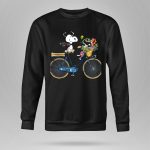 Texans Snoopy Bike Ride with Houston Logo and Flowers 9 Sweatshirt