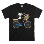 Texans Snoopy Bike Ride with Houston Logo and Flowers T Shirt 6