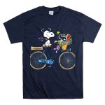 Texans Snoopy Bike Ride with Houston Logo and Flowers T Shirt 7