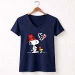 Texans Snoopy Woodstock Houston Texans 5 Womens V Neck