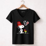 Texans Snoopy Woodstock Houston Texans 7 Womens V Neck