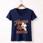 Texas Hook Em Map Snoopy Cowboy 5 Womens V Neck.jpg