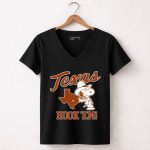 Texas Hook Em Map Snoopy Cowboy 7 Womens V Neck.jpg