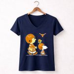 Texas Longhorns Football Snoopy and Woodstock Charlie Brown Peanuts 5 Womens V Neck.jpg