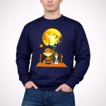 Texas Longhorns Halloween Charlie Brown Snoopy Full Moon Haunted Scene 3 Sweatshirt.jpg